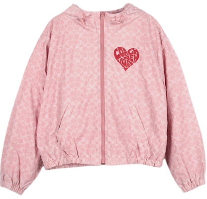 (W) COACH SS24 Jaket Hoodie Cetak Logo Hati Warna Pastel dengan Zip. CR713-LRD Order (W) COACH SS24 Jaket Hoodie Cetak Logo Hati Warna Pastel dengan Zip. CR713-LRD