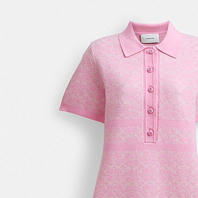 (W) COACH SS24 粉色花卉刺繡短袖襯衫連衣裙 CS693-VQ4 Details for (W) COACH SS24 粉色花卉刺繡短袖襯衫連衣裙 CS693-VQ4