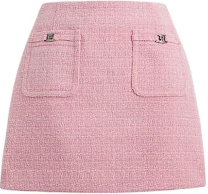 (W) Falda Casual Rosa Tweed con Bolsillo y Cremallera COACH SS24. CN470-PIN Order (W) Falda Casual Rosa Tweed con Bolsillo y Cremallera COACH SS24. CN470-PIN