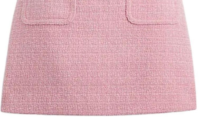 (W) Falda Casual Rosa Tweed con Bolsillo y Cremallera COACH SS24. CN470-PIN Details for (W) Falda Casual Rosa Tweed con Bolsillo y Cremallera COACH SS24. CN470-PIN