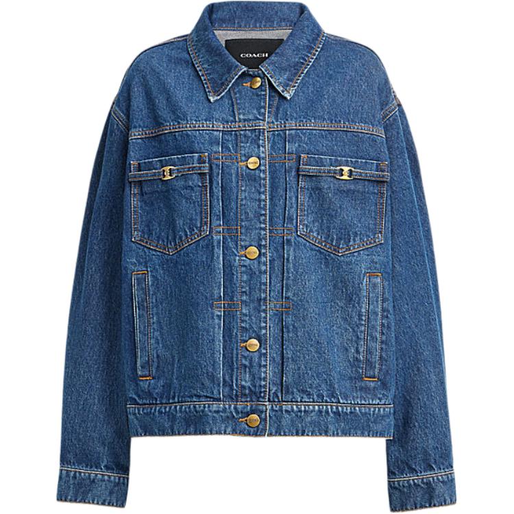 Order (W) COACH SS24 單排扣牛仔外套 藍色 CU422-MZ3