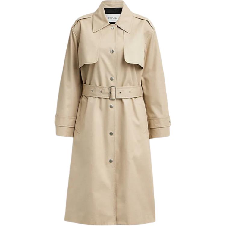 Order (Women) COACH SS24  Solid Single-Breasted Belted Trench Coat in Light Khaki. CT428-LKH