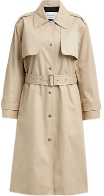(Women) COACH SS24 Solid Single-Breasted Belted Trench Coat in Light Khaki. CT428-LKH Order (Women) COACH SS24 Solid Single-Breasted Belted Trench Coat in Light Khaki. CT428-LKH