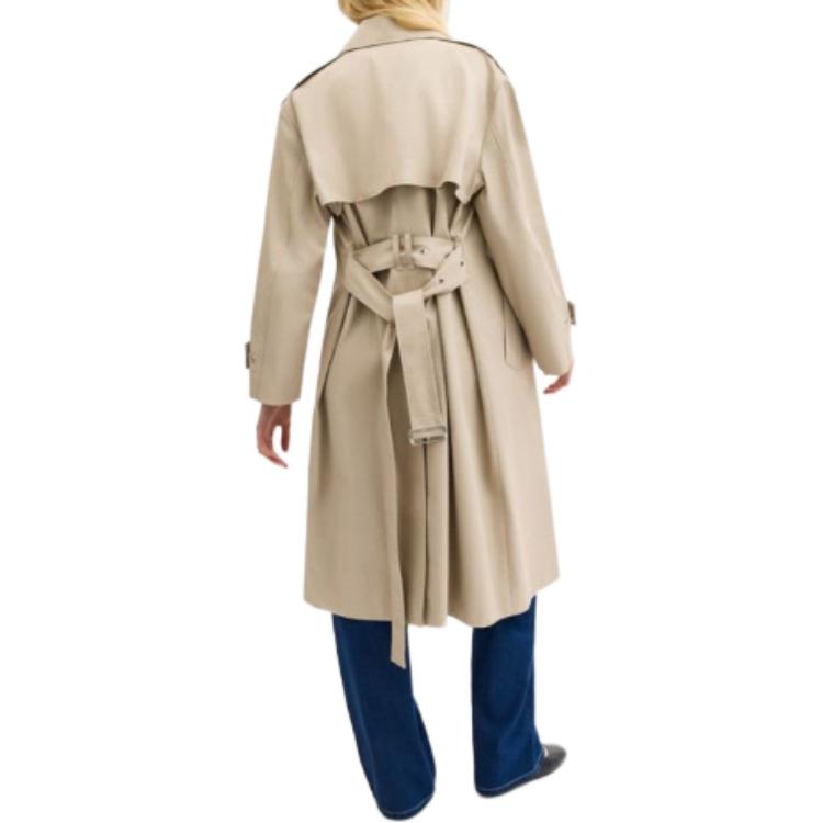 Shop (Women) COACH SS24  Solid Single-Breasted Belted Trench Coat in Light Khaki. CT428-LKH