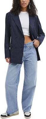 (Women) COACH SS24 Striped Double-Breasted Blazer Navy Blue. CN472-NVWT Lookbook (Women) COACH SS24 Striped Double-Breasted Blazer Navy Blue. CN472-NVWT