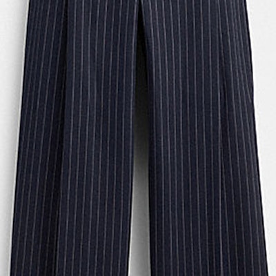 (W) コーチ SS24 ストライプ プリーツ ワイドレッグパンツ ネイビーブルー CN484-NVWT Sizing (W) コーチ SS24 ストライプ プリーツ ワイドレッグパンツ ネイビーブルー CN484-NVWT