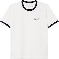 (Women) COACH SS24 White Logo Graphic Crew Neck Short Sleeve T-Shirt CS612-WHT (Women) COACH SS24 White Logo Graphic Crew Neck Short Sleeve T-Shirt CS612-WHT