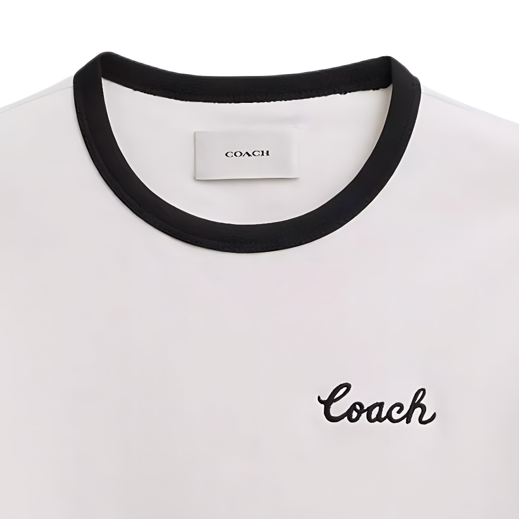 Purchase (W) COACH SS24 Kaos Putih Logo Grafis Crew Neck Lengan Pendek CS612-WHT