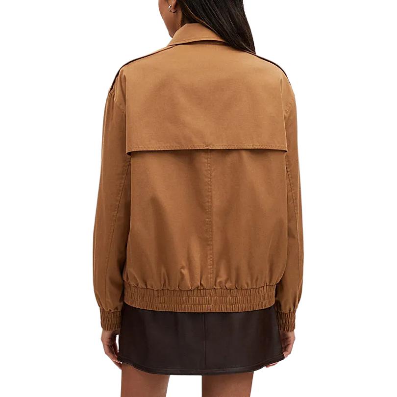 Shop (Women) Coach SS24 Beige Embroidered Logo Zip-Up Jacket CO845-LRC