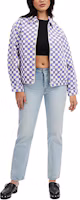 Lookbook (Women) COACH SS24 Checkered Zip-Up Collared Jacket Purple. CQ774-OO9
