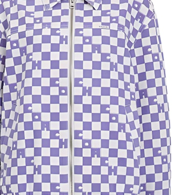 (W) コーチ SS24 チェッカージップアップカラー ジャケット パープル. CQ774-OO9 Sizing (W) コーチ SS24 チェッカージップアップカラー ジャケット パープル. CQ774-OO9
