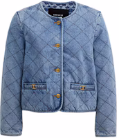 Order (Women) COACH SS24 Diamond Quilted Denim Jacket for Women - Blue CS014-BLU