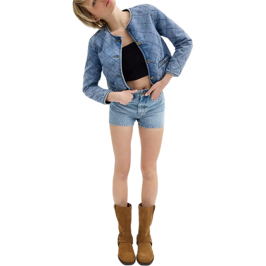 Lookbook (W) コーチ SS24 レディース ダイヤモンドキルト デニムジャケット - ブルー CS014-BLU