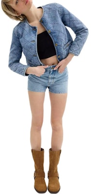 (W) コーチ SS24 レディース ダイヤモンドキルト デニムジャケット - ブルー CS014-BLU Lookbook (W) コーチ SS24 レディース ダイヤモンドキルト デニムジャケット - ブルー CS014-BLU