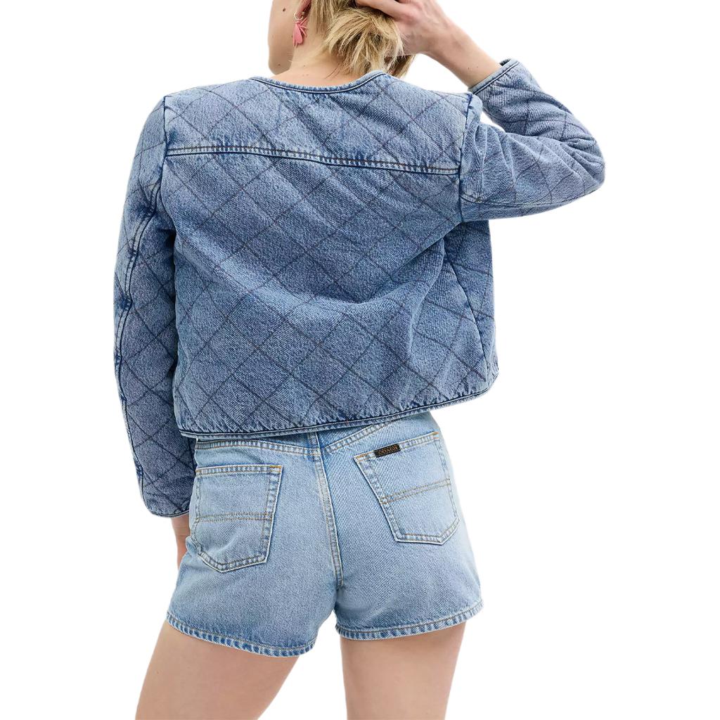 Shop (W) コーチ SS24 レディース ダイヤモンドキルト デニムジャケット - ブルー CS014-BLU