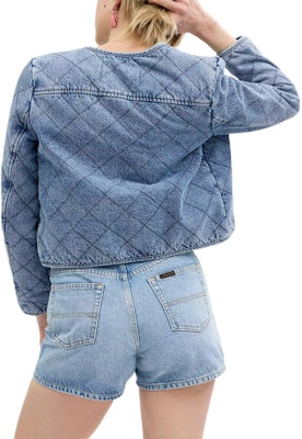 (W) コーチ SS24 レディース ダイヤモンドキルト デニムジャケット - ブルー CS014-BLU Shop (W) コーチ SS24 レディース ダイヤモンドキルト デニムジャケット - ブルー CS014-BLU