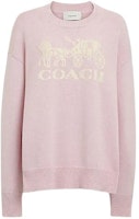(Women) COACH SS24 Pink Crewneck Sweater with Logo Letter Pattern. CP242-PIN (Women) COACH SS24 Pink Crewneck Sweater with Logo Letter Pattern. CP242-PIN