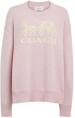 (W) 코치 SS24 핑크 로고 레터 패턴 크루넥 스웨터. CP242-PIN Order (W) 코치 SS24 핑크 로고 레터 패턴 크루넥 스웨터. CP242-PIN