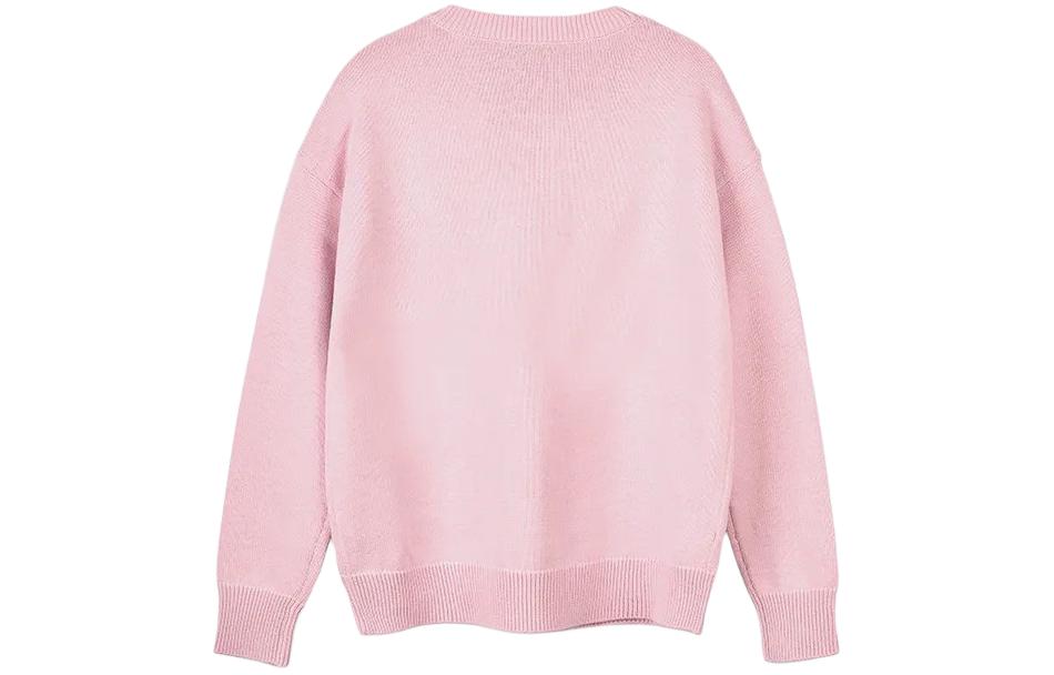 Lookbook (W) 코치 SS24 핑크 로고 레터 패턴 크루넥 스웨터. CP242-PIN