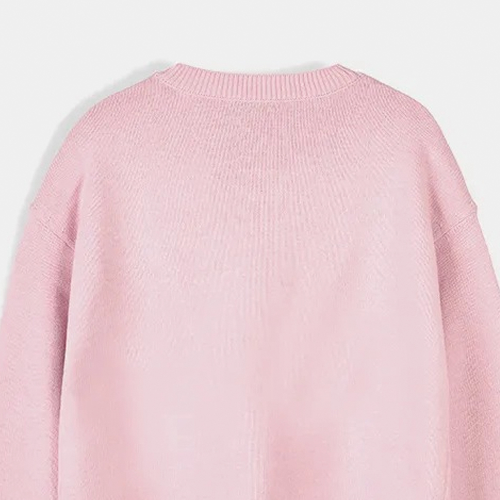 Cheap (W) 코치 SS24 핑크 로고 레터 패턴 크루넥 스웨터. CP242-PIN