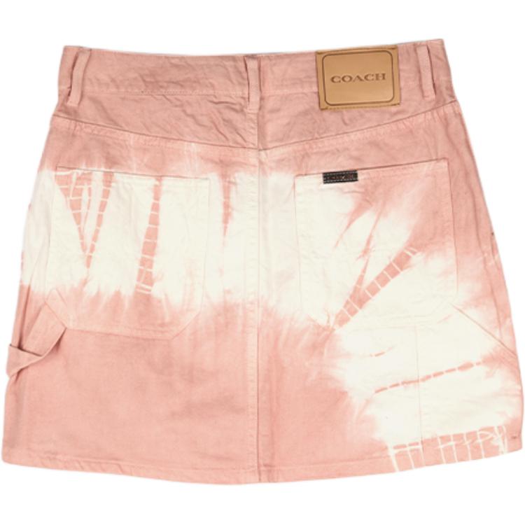 Lookbook (Women) COACH SS24 Pink Mini Casual Skirt with Spray Effect Back Logo Patch - Women. CT427-PIN