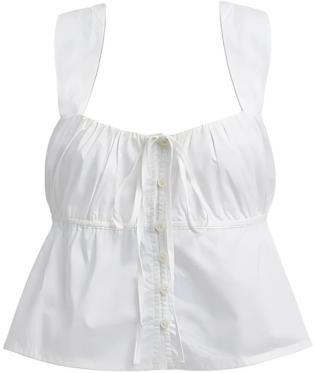 women-coach-ss-24-white-sleeveless-straight-button-up-tank-top-cs-643-wht