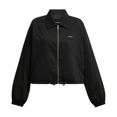(Women) COACH SS25 Black Waist-Tie Outdoor Jacket CAG61-BLK