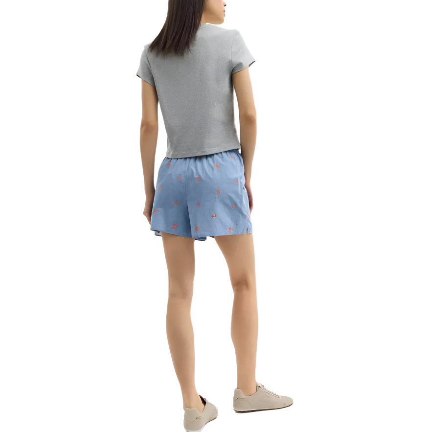 Shop (Women) COACH SS25  Blue Floral Embroidered Casual Shorts. CAU41-BLU