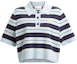Order (Women) COACH SS25 Classic Striped Logo Button Polo Shirt - Blue CAH87-BLMC