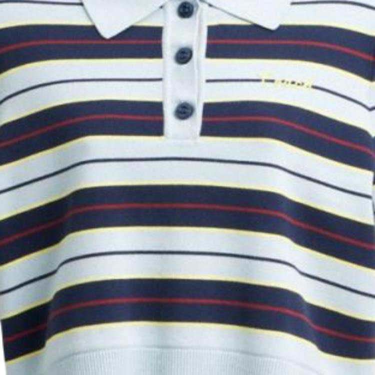 Lookbook (Women) COACH SS25  Classic Striped Logo Button Polo Shirt - Blue CAH87-BLMC