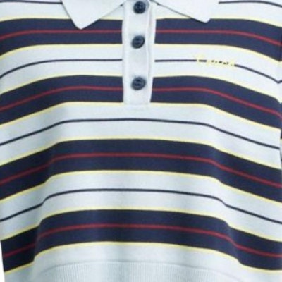 (Women) COACH SS25 Classic Striped Logo Button Polo Shirt - Blue CAH87-BLMC Lookbook (Women) COACH SS25 Classic Striped Logo Button Polo Shirt - Blue CAH87-BLMC