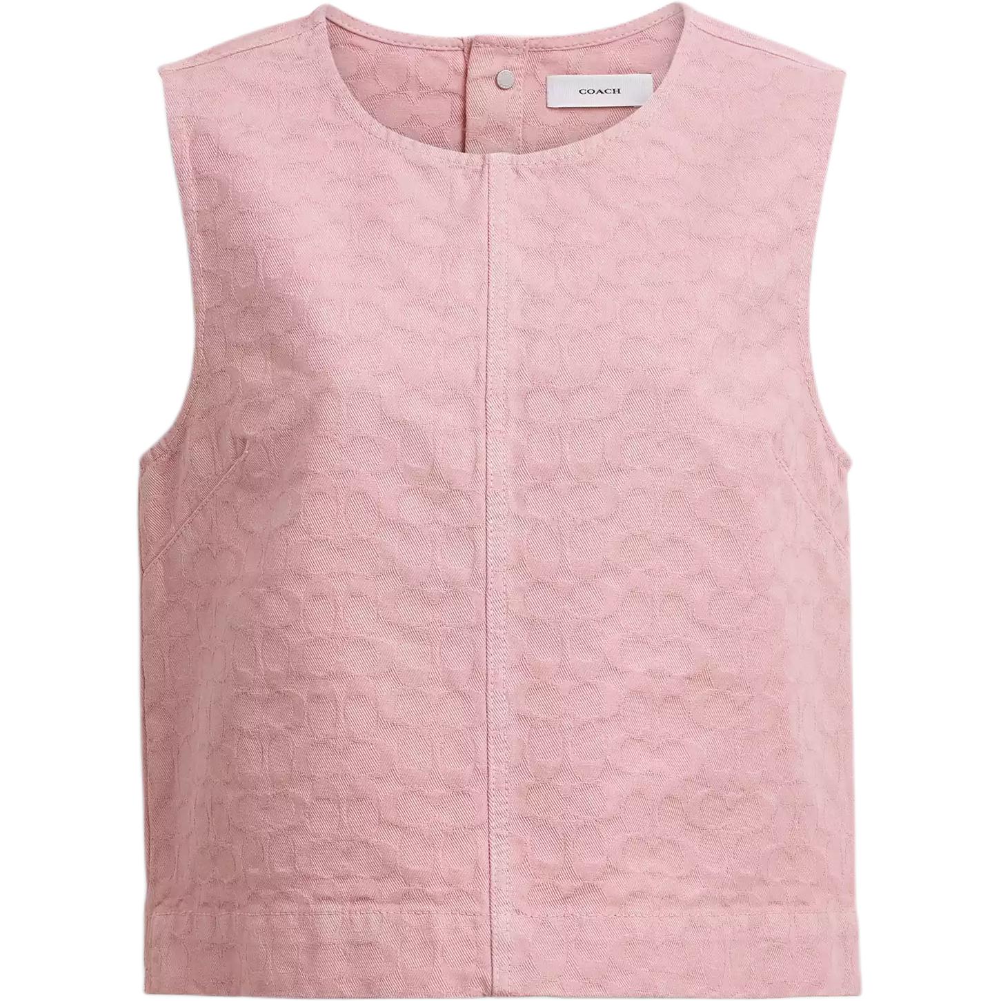 Order (Women) COACH SS25  Denim Vest with Back Button Closure. CAU39-PIN