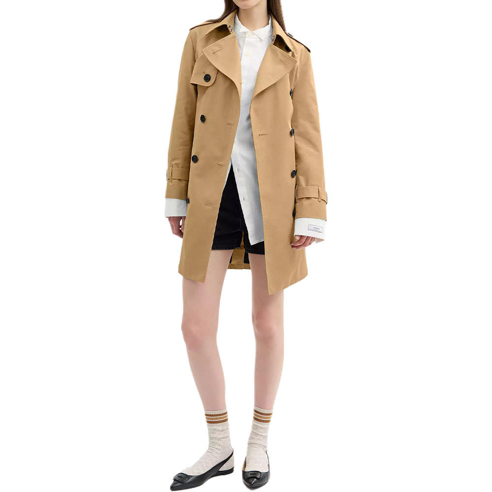 Lookbook (W) コーチ SS25 ダブルブレスト 長袖コート カーキカラー CAB99-KHA
