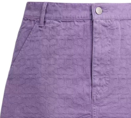 (Women) COACH SS25 Faded Denim A-Line Skirt CAT85-PUR Details for (Women) COACH SS25 Faded Denim A-Line Skirt CAT85-PUR