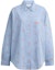 Buy (Women) COACH SS25 Floral Embroidered Loose Shirt - Blue CAT94-BLU