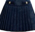 Details for (Women) COACH SS25 Knit Pleated A-Line Casual Skirt Blue. CZ737-BLU