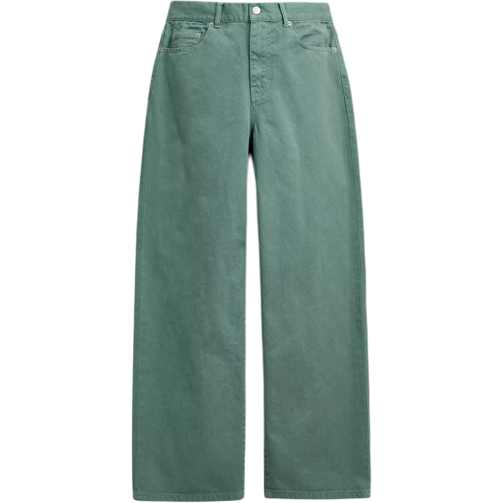 (Women) COACH SS25  Relaxed Fit Five-Pocket Jeans CAU37-GRN