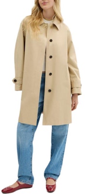 (Women) COACH SS25 Single-Breasted Long Coat Solid Khaki Color CY760-LKH Lookbook (Women) COACH SS25 Single-Breasted Long Coat Solid Khaki Color CY760-LKH