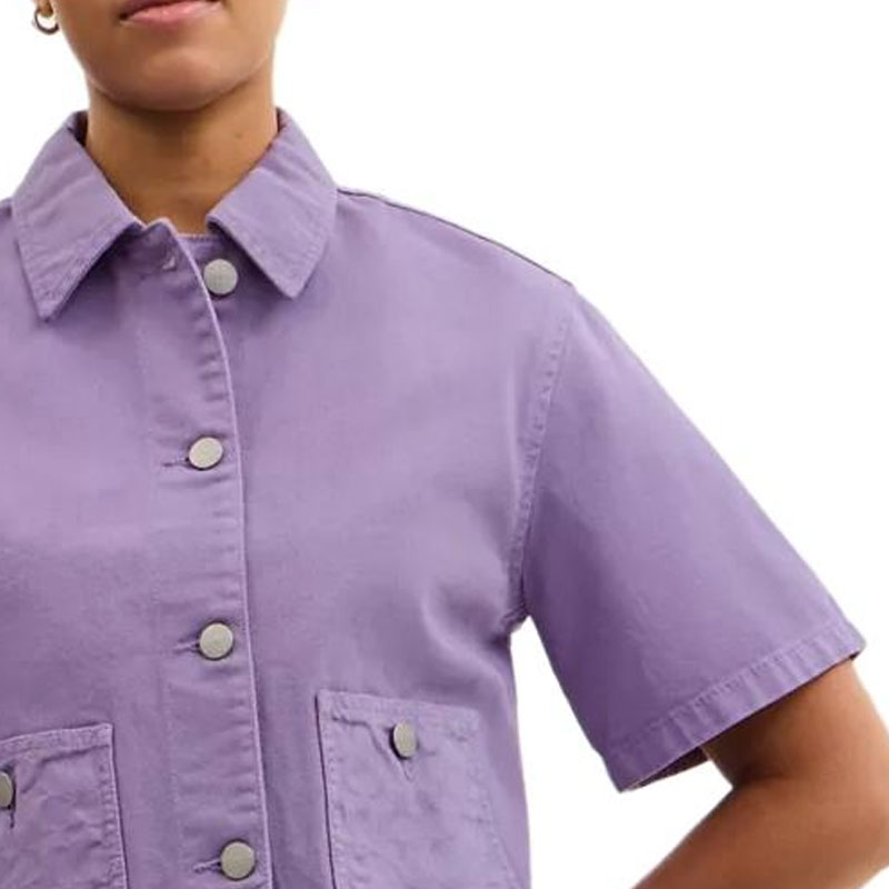 Purchase (Women) COACH SS25  Studded Cotton Denim Short-Sleeve Loose Shirt CAT88-PUR