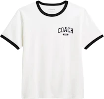 Order (W) COACH SS25 白色圓領T恤附對比色滾邊。 CAH76-WHT