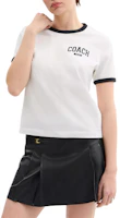 Lookbook (W) COACH SS25 白色圓領T恤附對比色滾邊。 CAH76-WHT