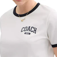 Purchase (W) COACH SS25 白色圓領T恤附對比色滾邊。 CAH76-WHT