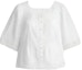 Buy (Women) COACH SS25 White Crochet Trim Button-Up Shirt. CAT98-WHT