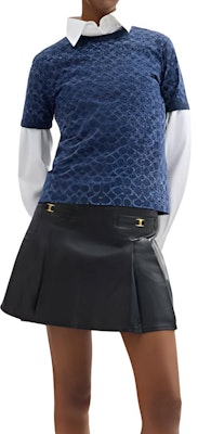 (Women) COACH SS25 Classic Trim Logo T-Shirt Regular Fit - Blue. CZ729-OYG Details for (Women) COACH SS25 Classic Trim Logo T-Shirt Regular Fit - Blue. CZ729-OYG