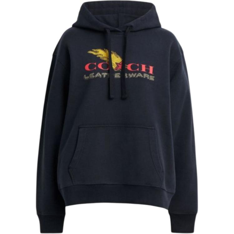 Order (W) Sudadera Coach SS25 Azul Marino de Algodón con Diseño de Patchwork CZ070-RF2