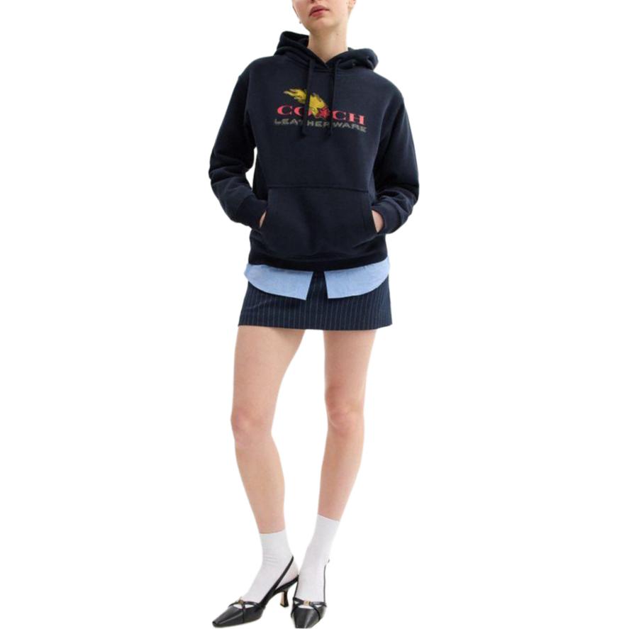 Shop (W) Sudadera Coach SS25 Azul Marino de Algodón con Diseño de Patchwork CZ070-RF2