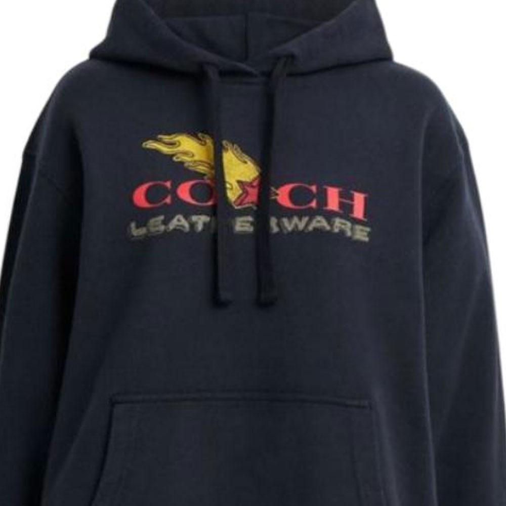 Details for (W) Sudadera Coach SS25 Azul Marino de Algodón con Diseño de Patchwork CZ070-RF2