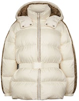 (Women) COACH Striped Hooded Zip-Up Down Jacket Off-White. C5171-CRM (Women) COACH Striped Hooded Zip-Up Down Jacket Off-White. C5171-CRM