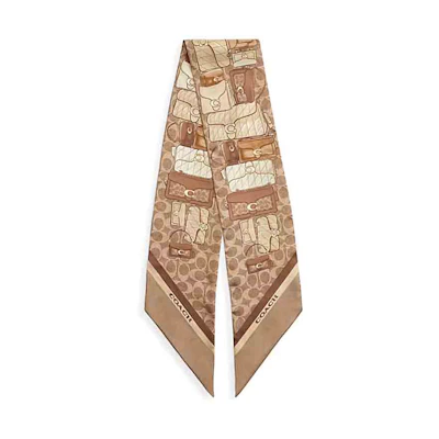 (Women) COACH Tabby Floral Print Handbag with Silk Scarf - Khaki CAS77-TN2