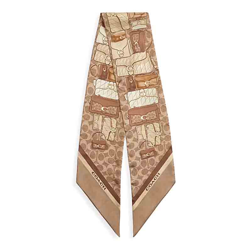 Order (W) 코치 태비 플로럴 프린트 핸드백 실크 스카프 포함 - 카키 CAS77-TN2